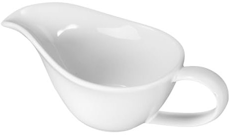 TOPPERFUN Salsiera in ceramica salsiera con mestolo Salsa per servire il sugo Piccolo contenitore pentola per salsiera delicata tazza di latte salsiera carina salsiere bianca
