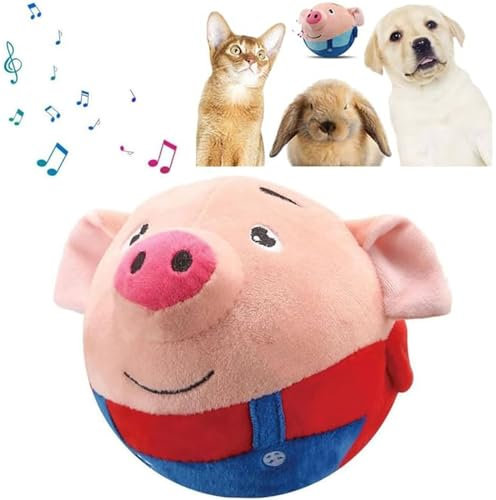 Enitmor Interaktives Hundespielzeug, 2025 Aktives Bewegendes Haustier-Plüschtier, Magic Ball für Hunde, Hundeball Sprechendes und Wiederholendes Lustiges Stofftier (A)