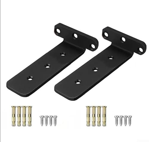 Heavy Duty 2pcs Tripod Wall Brackets for Shelves and partitions, Crafted from Rust Resistant Cold Rolled Steel with Enhanced Load Bearing and Smooth Finish (Black )