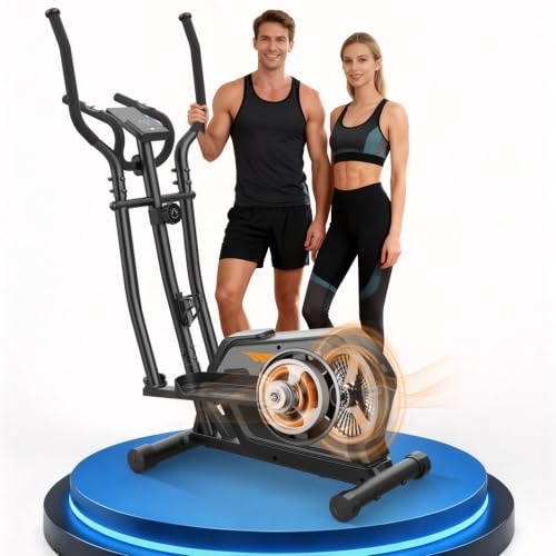 Neezee Crosstrainer für Zuhause mit Bluetooth-App,16-Stufiger Widerstandsstufen,6 kg Magnetischem Schwungrad,Ellipsentrainer mit LCD-Monitor,Pulssensor,Flaschenhalter-Gerätehalterung