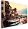 Feeby Bilder Gardasee Italien XXL 120x80 cm 1 Teilig Wohnzimmer Schlafzimmer Büro Flur Küche Wandbilder Leinwandbilder Modern Bild auf Leinwand Wanddekoration Kunstdruck Design See Natur Braun