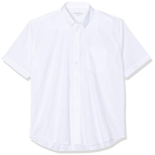 Kustom Kit Men's Men's Workwear Oxford Shirt (Short Sleeve) Regular Fit Plain Round Collar Short Sleeve Business Shirt, White (White Kk-Wte-), 20