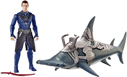 DC Comics Aquaman Figurine de Vulko et Son Requin-marteau, Jouet pour Enfant Dès 3 ans, FYR96