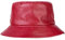 ZLYC Unisex Fashion Bucket Hat PU-Leder Regenhut wasserdicht Fischerhüte(rot)