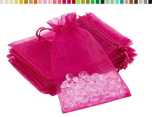 Creativery 10 Stück Organzasäckchen 13x18 cm Fuchsia Magenta