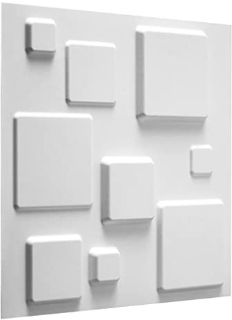 WallArt 24x Panneaux Muraux 3D Papier Peint Décoration Murale Revetement Mural Salle de Bain Salon Chambre à Coucher Intérieur Carrés