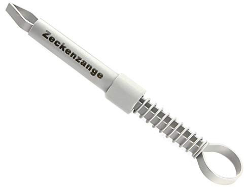 InstrumenteNrw Zeckenpinzette Zeckenzange Feder Pinzette für Tiere Hund Katze Zeckenentferner aus rostfreiem Edelstahl zur sicheren Zeckenentferung 8,5 cm