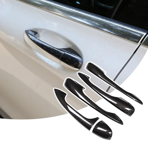 DIYUCAR for MB Benz A Class A180 A200 A250 W177 V177 2019 2020 2021 Car ABS Chrome Door Handle Cover Trim LHD Accessories (Carbon Fiber)