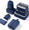 Meowoo 8-teilig Koffer Organizer Set, Packing Cubes, Packwürfel für Urlaub & Business, Reise Organizer mit Kleidertaschen, Gepäck Aufbewahrung Taschen, Ordnungssystem für Koffer (Marineblau)