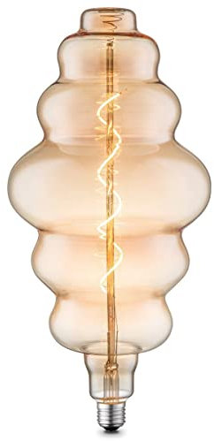 Home Sweet Home Edison Vintage E27 | LED-Filament-Leuchtmittel Cloud Spiral | Ambra | Dimmbar | 4W 280lm 2700K | warmweißes Licht | für E27-Fassungen