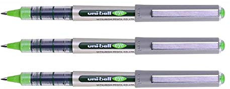 UNI-BALL EYE UB157 - Lote de 3 rollos de tinta líquida (punta media, 0,7 mm), color verde claro