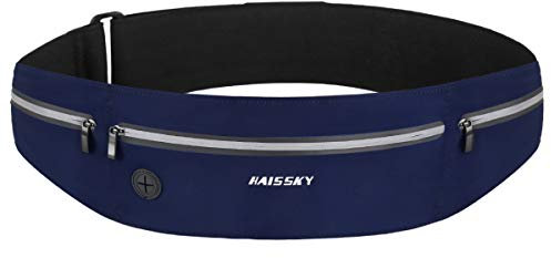 HAISSKY Ceinture de Course, Ceinture Sport Sacs Bananes de Sport Réglable Etanche Running Belt pour Homme Femme Support de téléphone, Convient pour Gym, Jogging, Escalade, Fitness, Randonnée