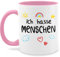 Tasse Tassen 325ml - Statement Sprüche - Spruch - Ich hasse Menschen - 325 ml - Rosa - regenbogen spruchtasse sarkasmus hassen kaffeebecher hass spruchtassen spruechen haferl leute