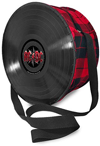 Mancha de Creación - Handtasche aus LP-Vinyl-Schallplatten, Stoff und Design, runde Schultertasche für Damen, verstellbarer Griff, Retro, Vintage, Casual.