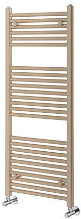 Newark Bathroom Vertical Heated Ladder Towel Warmer Rail Radiator 1200 x 500- Brown Metallic