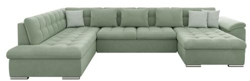 Mirjan24 Eckcouch Ecksofa Niko Bis, Design Sofa Couch mit Schlaffunktion und Bettkasten U-Sofa Farbauswahl Wohnlandschaft vom Hersteller (Ecksofa Rechts, Uttario Ve. 2954 + Uttario Ve. 2954 + Evo 29)