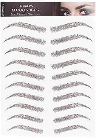 6D Augenbrauen Tattoo Aufkleber Professioneller Wasserdichter Augenbrauen Transfer Aufkleber Augenbrauen Makeup Tool für Frauen und Mädchen (Braun)(BRAUN-08)