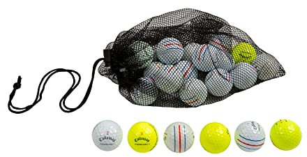 Clean Green Golf Balls 12 recycelte gebrauchte Golfbälle für Callaway ERC Triple Track Bulk Mix - Guter Zustand - Inklusive Golfbälle und Netz-Tragetasche (12)