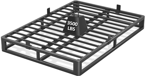 Bilily 10 Inch Full Bed Frame with Round Corner, Heavy Duty 3500 LBS Steel Slats Support with Mattress Slide Stopper, No Box Spring Needed, Noise Free, Easy Assembly