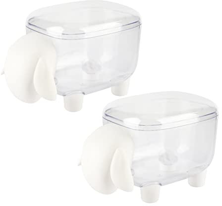 Niedlicher Qtip-Halter-Spender, 2 Stück Cartoon-Schaf-Form-Wattestäbchen-Aufbewahrungsbox Wattebällchen-Halter Badezimmer-Waschtisch-Aufbewahrungskanister Baumwolle Kugelhalter Dispenser (Weiß)