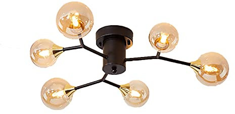 Einfache Deckenleuchte Aus Glas,Creative Magic Bean Molekulare Deckenleuchte,Wohnzimmerlampe,Esszimmerlampe,Schlafzimmerlampe,Lampe Für Bekleidungsgeschäfte,Bar Lampe,Bar Lampe,Sch-Bernstein-abdeckung
