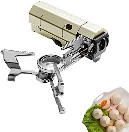 SYFUNLV Gaskocher Tragbarer Gaskochfeld,klappbaren Kocher 27.5 * 10.5 * 8cm Gaskartuschen Kocher,2.6KW Camping Kocher mit Piezozündung,mit Wärmeleitblech,Für Camping, Wandern Und Partys (Weiß)