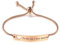 INBLUE Personalisierte Bar Herz Armband Gravur Name Datum Edelstahl Verstellbare Fußkettchen Link für Frauen Freundin Bester Freund Brautjungfer Geschenk (Roségold-Herz)