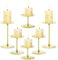 Elsjoy Satz von 6 Stumpenkerzenhalter, Metall Stumpenkerze Stand Modern Candle Holders, Kamin Kandelaber Set für Home Decor, Tisch Centerpiece, Hochzeit, 3 Größen (Gold)