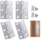 Anstore 4 Stück Scharniere Klappbar Edelstahl 75x46,8x1,2mm, Türscharniere Schwerlast Scharnier Klavierband Türscharniere für Türen Fenster Schränke, Kugelgelagerte Scharniere mit 24 Schrauben 12x5mm