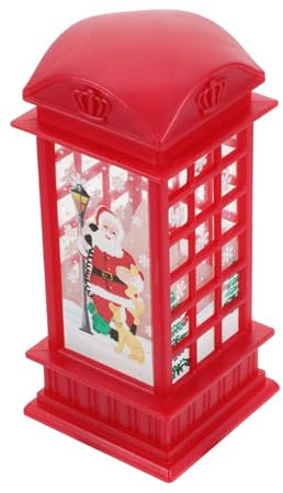 OSALADI 1stk Telefonzellen-weihnachtsbeleuchtung -laterne Weihnachts-led-licht Laterne Schneekugel Weihnachtliche Hängende Laterne Laternenlicht Rotieren Plastik Weihnachten