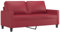 vidaXL Sofa 2-Sitzer, Loungesofa Couch mit Armlehnen Rückenkissen, Wohnzimmersofa Designsofa Metallgestell, Sitzmöbel Zweisitzer, Modern, Weinrot Kunstleder