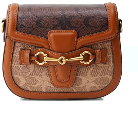 Damen Kleine Crossbody Taschen mit Goldener Schnalle Kunstleder Geldbörse Handtasche im modischen Design