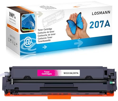 LOSMANN 207A W2213A Mit Chip Toner Kompatibel für HP 207A 207X W2213X Ersatz für HP Color Laserjet Pro MFP M283fdw M255dw M282nw M283fdn M255nw (Magenta)