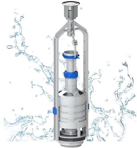 HUW-WC Spülventil Ablaufventil | Entwässerungsventil Spülgarnitur Kunststoff Keramik-Spülkasten Toilettenspülkasten Toilettenspülung Klospülung Spülmechanismus Spülkastenarmaturen