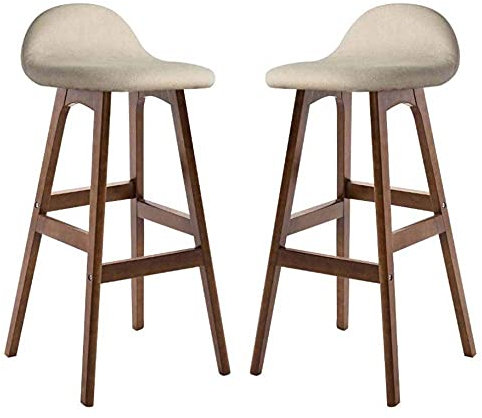 CBBYNT Möbel-Schreibtischstuhl, 2er-Set, Holzhochstuhl, Frühstückshocker, Restaurant- und Sitzdemontage, Reinigung, Küche, Frühstückstheke, Gewächshaus, Café, Bar/Beige elegant