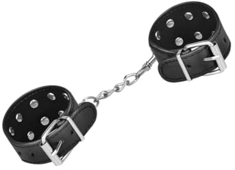 EIS BDSM | Bondage | Nieten-Handfesseln in Leder-Optik | größenverstellbar | Kunstleder | Erotik | Sex Toys | Sex Spielzeug für Paare
