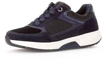 Gabor Damen Low-Top Sneaker, Frauen Halbschuhe,Plateausohle,straßenschuhe,Strassenschuhe,Sportschuhe,Freizeitschuhe,schwarz/Ocean,43 EU / 9 UK