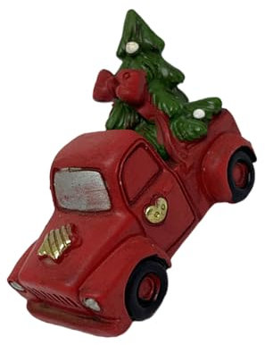 LARUISEE Weihnachtsdekoration, Kunstharz, Desktop-Ornament, Vintage-Motorauto, Tischdekoration für festliche Feiern, Weihnachtsfigur