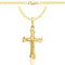 AMAR OPRAVA Gold Damen/Herren Kette mit einem 925/585 Kreuz, original geflochten, Breite 3,8 mm, Goldkette- Halskette, kreuz kette gold 585, 50 cm