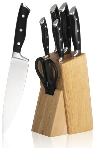 Alata 7-teiliges Messerset mit Block, Ergonomischer Griff