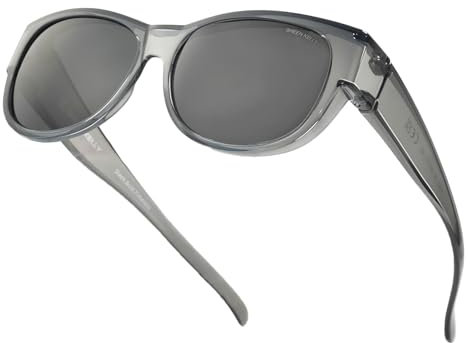 SHEEN KELLY TR90 Übergroße Cateye Sonnenbrille Spiegelte polarisierte Linsen für Frauen mit Brille, Modern, Unisex-Erwachsene