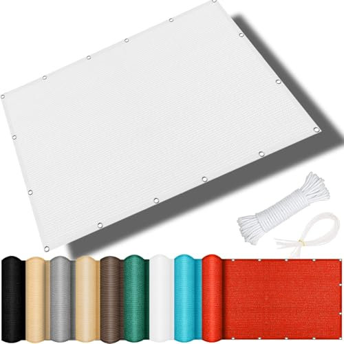 Toldo parasol de 250 x 250 cm, 98 % de bloqueo UV, resistente a la intemperie, duradero, perfecto para cochera, terraza, jardín, color blanco