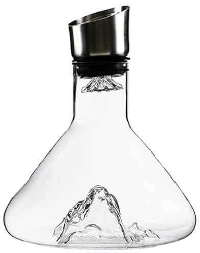 Weinkaraffe – Weinkaraffe aus Glas 1500 ml mit integriertem Spender | Einzigartige Karaffe für Wein, kleine Rotweinkaraffe, mundgeblasene Karaffe für Weißwein