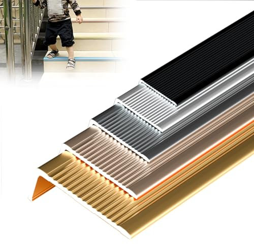 Treppenprofil für Außen- und Innenbereich, langlebig, wetterfest, rostfrei, verbessert Sicherheit und Stil für Außen- und Innentreppen