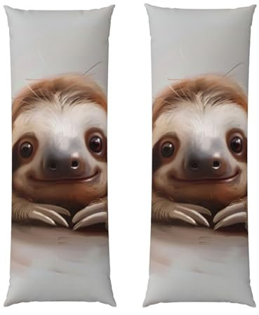 Bezaubernder Kissenbezug mit Faultier-Druck, mit Reißverschluss, langer seitlicher versteckter Reißverschluss, 50,8 x 137,2 cm