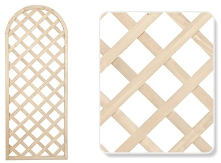 HERSIG - Celosias para Terraza Exterior - Celosia Madera Tipo Panel Color Natural Oval (60x120cm) - Celosia Terraza - Decoracion Jardin Exterior - Celosias Decorativas Resistentes