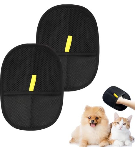 2PCS Pet Hair Removal Glove for All Dog and Cat Sizes and Hair Types, Reusable Pet Hair Remover Glove for Cleaning Pet Hair, Grooming, Deshedding, Washing
