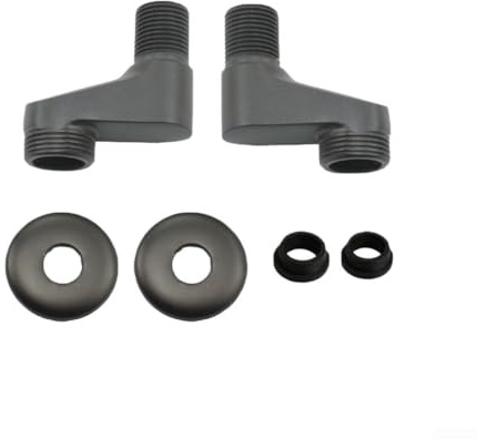 Duscharmatur-Zubehör, 8–12 cm, verstellbare Mittelabstände, auslaufsicher, Kupfer, Duscharmatur für Duschen und Badewannen, Schwarz, 2 Stück