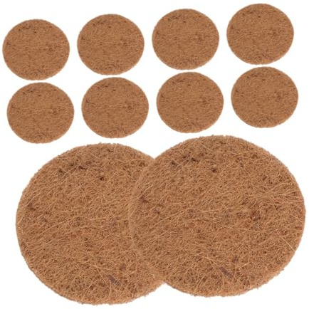 KOMBIUDA 10pcs Natural Coconut Fiber Pigeon Nest Mats Round Bird Nest Pads Breathable Reusable Nesting Pads for Parrots Pigeons and Birds