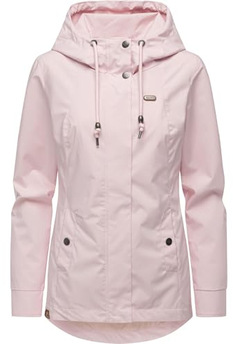Ragwear Damen ultraleichte atmungsaktive und wasserdichte Übergangsjacke kurze Funktionsjacke mit verstellbarer Kapuze Alvena Summer YOUMODO XS-6XL